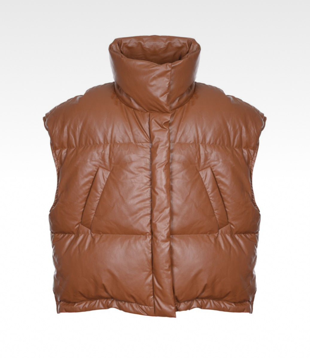 Leather Padded Vest ( Duck Down )